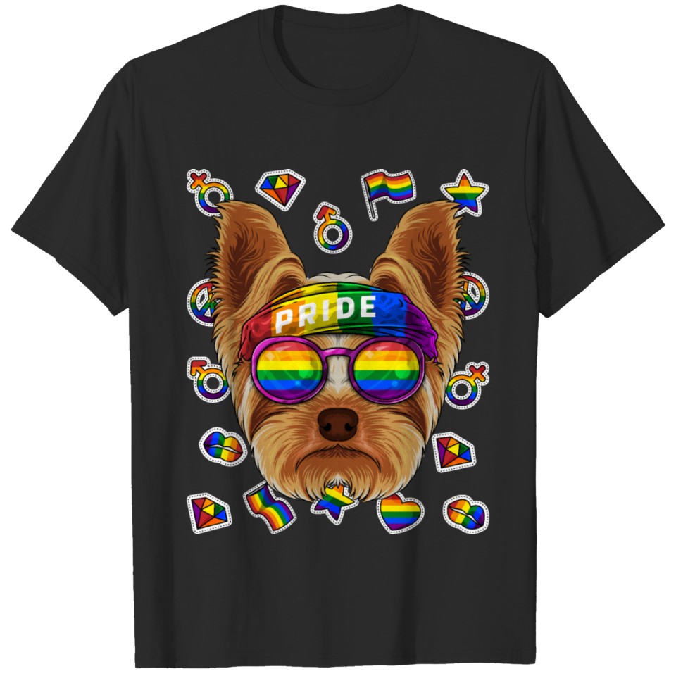 Lgbt Yorkshire Terrier Gay Pride Month Dog Rainbow T-Shirt