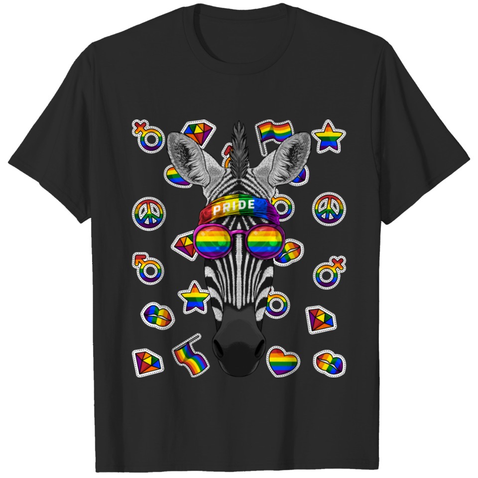 Lgbt Zebra Gay Pride Month Animal Rainbow Lesbian T-Shirt