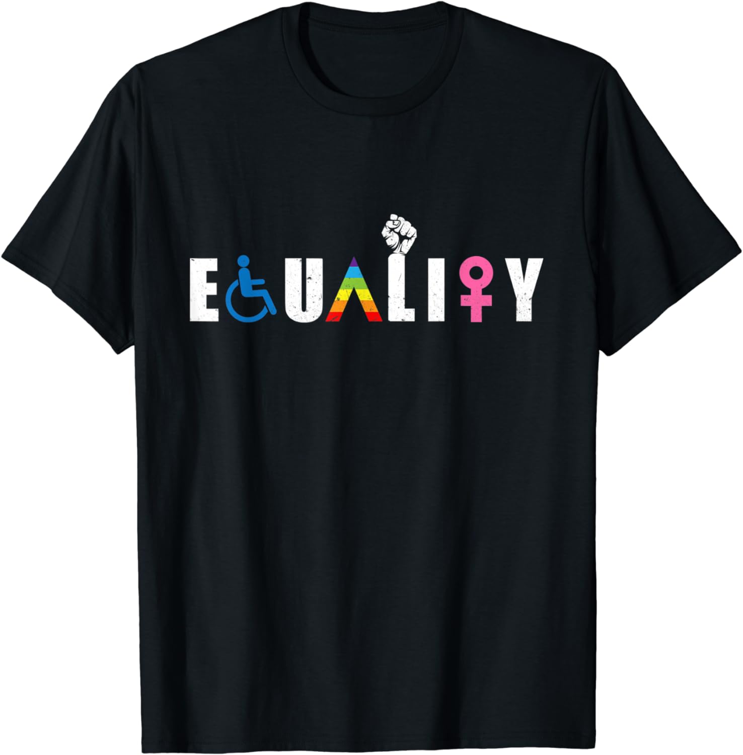 Lgbtq Ally Flag T-Shirt Equality Lgbt-Q Gay Pride Flag Proud Ally Rainbow Fist