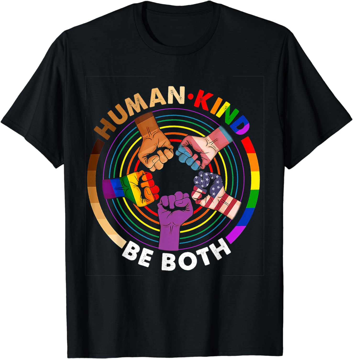 Lgbtq Ally Flag T-Shirt Lgbt Human Kind Be Both Cute Lgbtq Ally Gay Pride Flag