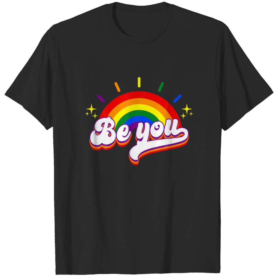 Lgbtq Be You Gay Pride Lgbt Ally Rainbow Flag Rain T-Shirt