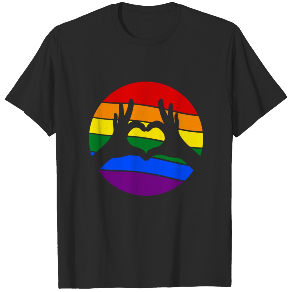 Lgbtq Gay Pride Lgbt Flag Heart Hands T-Shirt