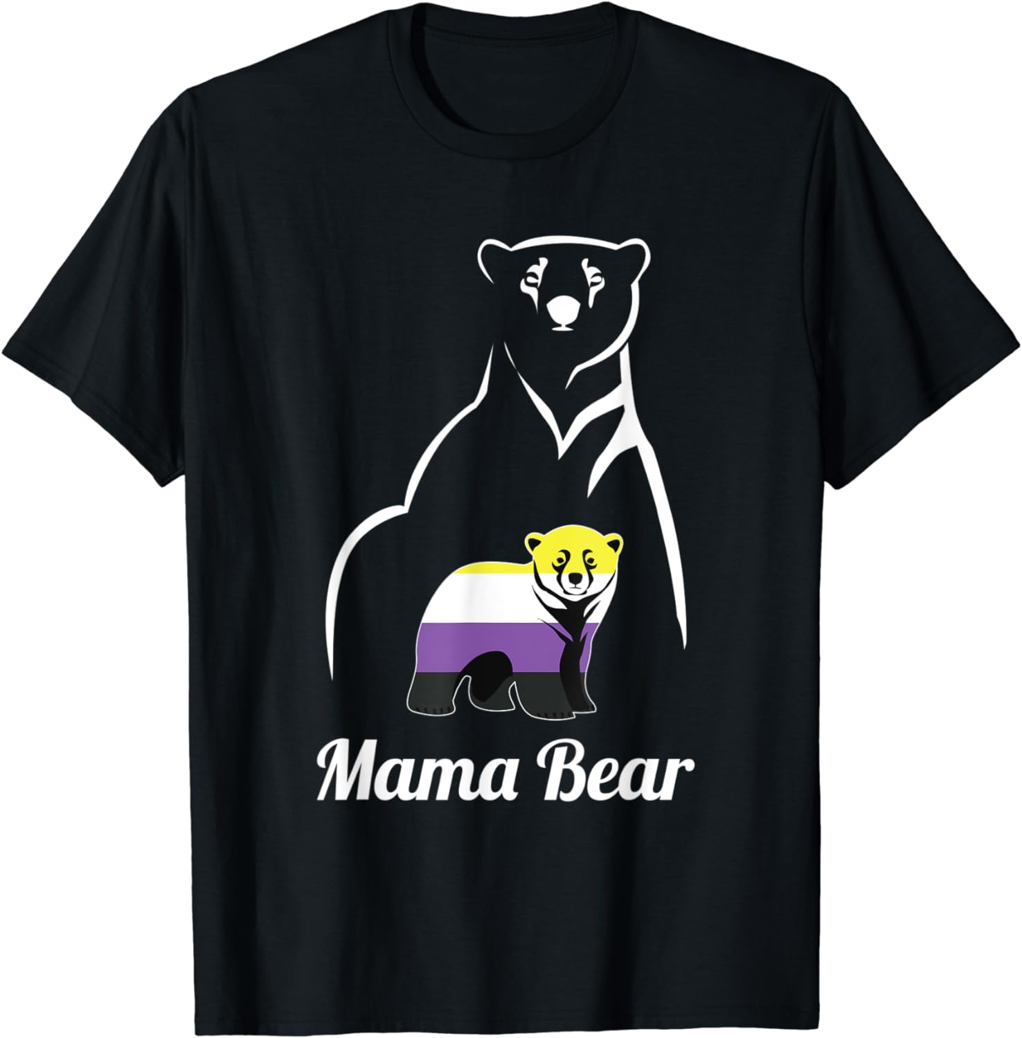Lgbtq Non-Binary Mama Bear Lgbt Non-Binary Pride Enby T-Shirt