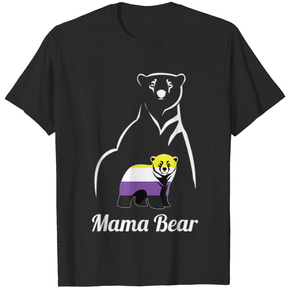 Lgbtq Nonbinary Mama Bear Lgbt Nonbinary Pride T-Shirt