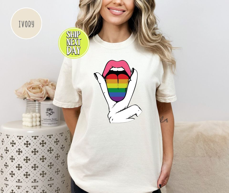 Lgbtq Pride Lesbian Tongue T-Shirts, Lgbt Friendly