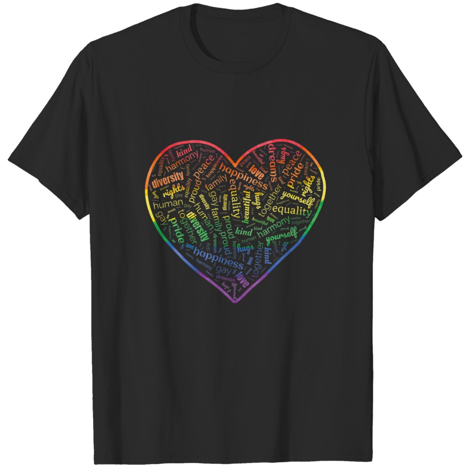 Lgbtq Pride Lgbt Word Cloud Lesbian Gay Homo T-Shirt