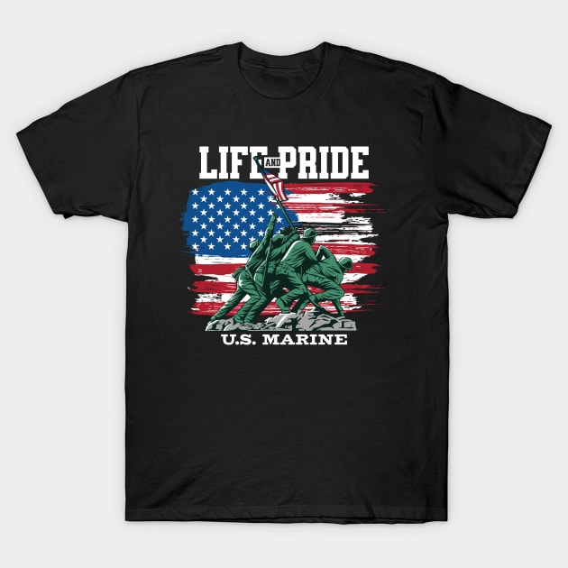Life And Pride U.S. Marine T-Shirt July 4Th Tshirt, July 4Th Tee, Independence Premium Shirt