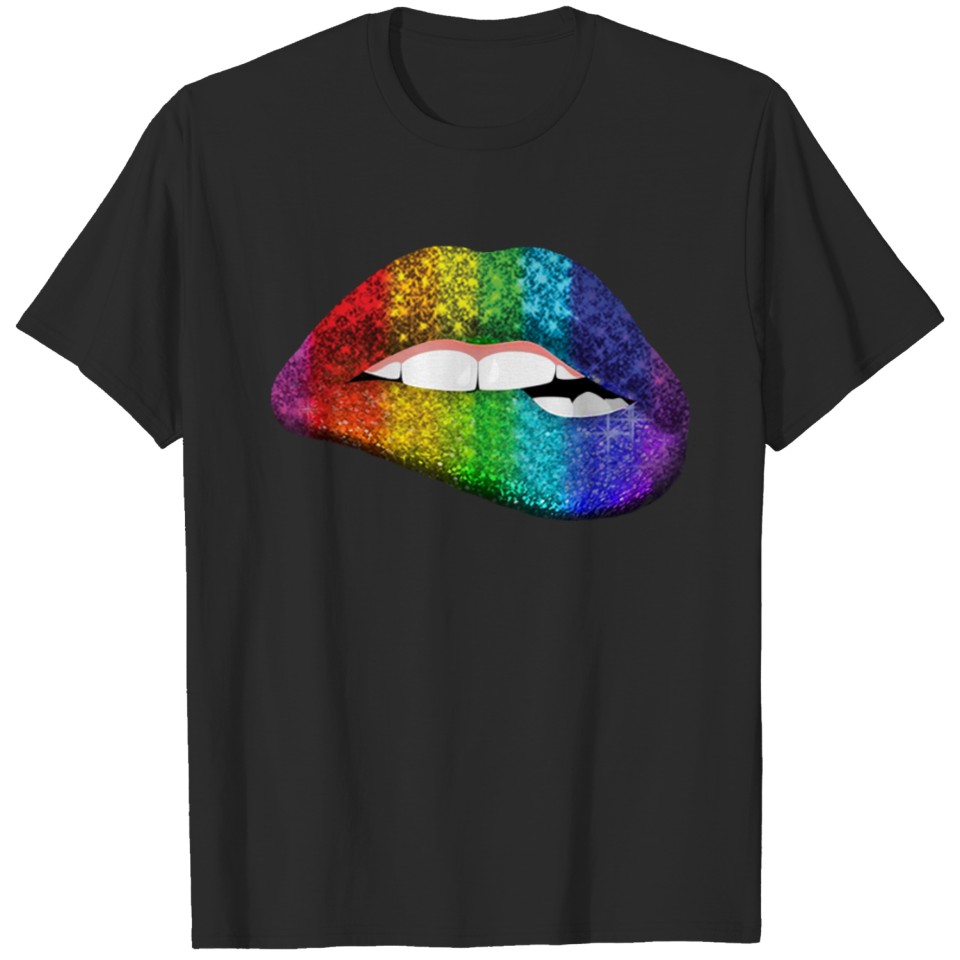 Lip Rainbow Shirt - Funny Lip Pride Lgbt Gay Les T-Shirt