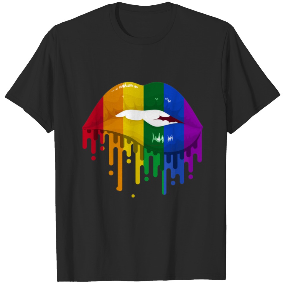 Lips Lgbt Kiss Rainbow Lgbt Pride T Shirt T-Shirt