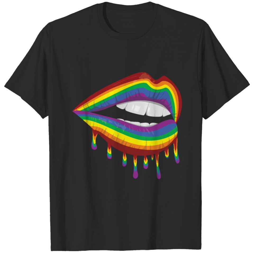 Lips Mouth Rainbow Gay Pride Lgbt Pride T-Shirt