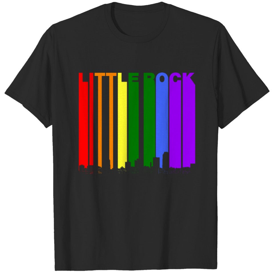 Little Rock Skyline Rainbow Lgbt Gay Pride T-Shirt