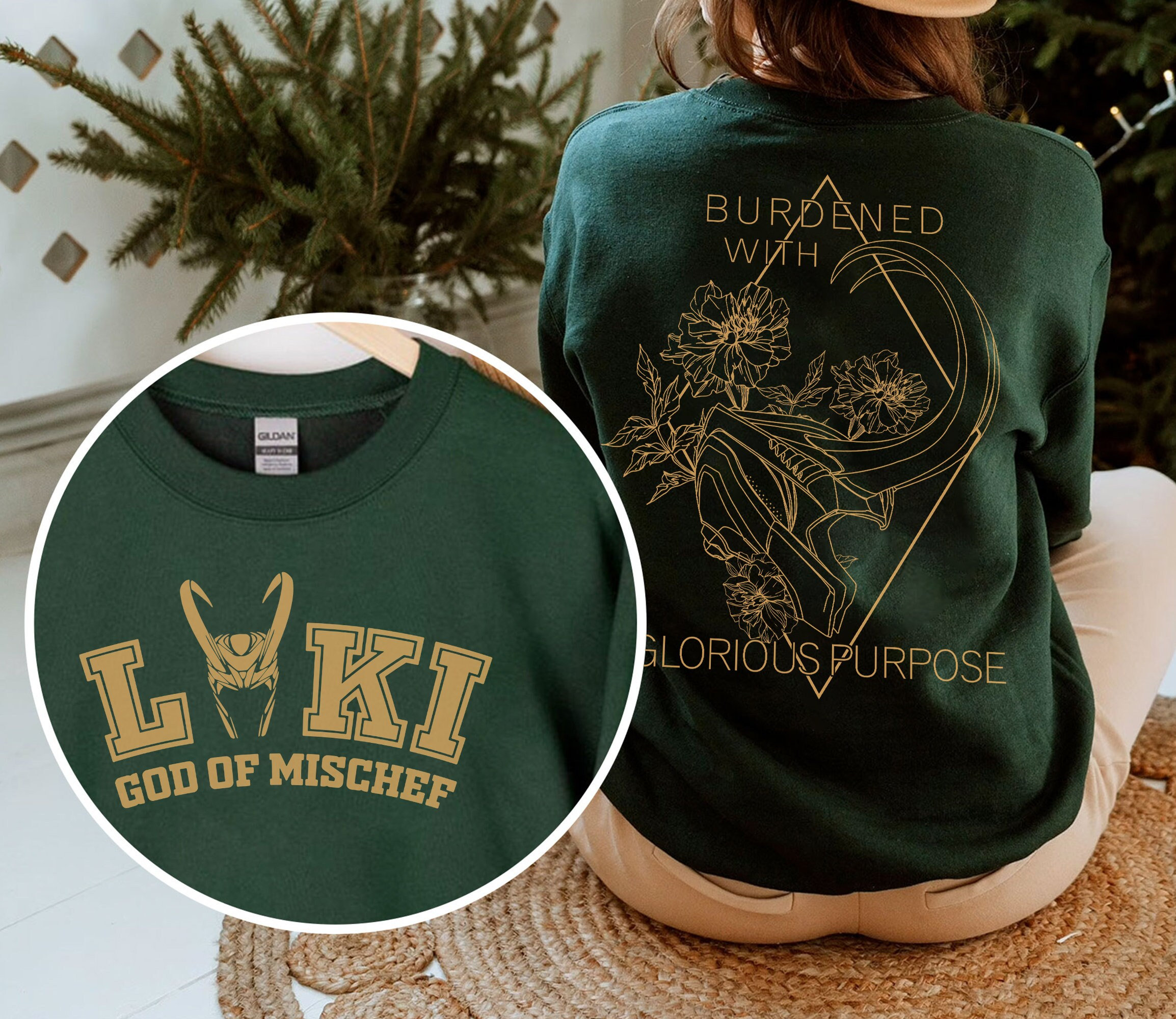 Loki Floral Shirt, Burdened With Glorious Purpose Sweatshirt