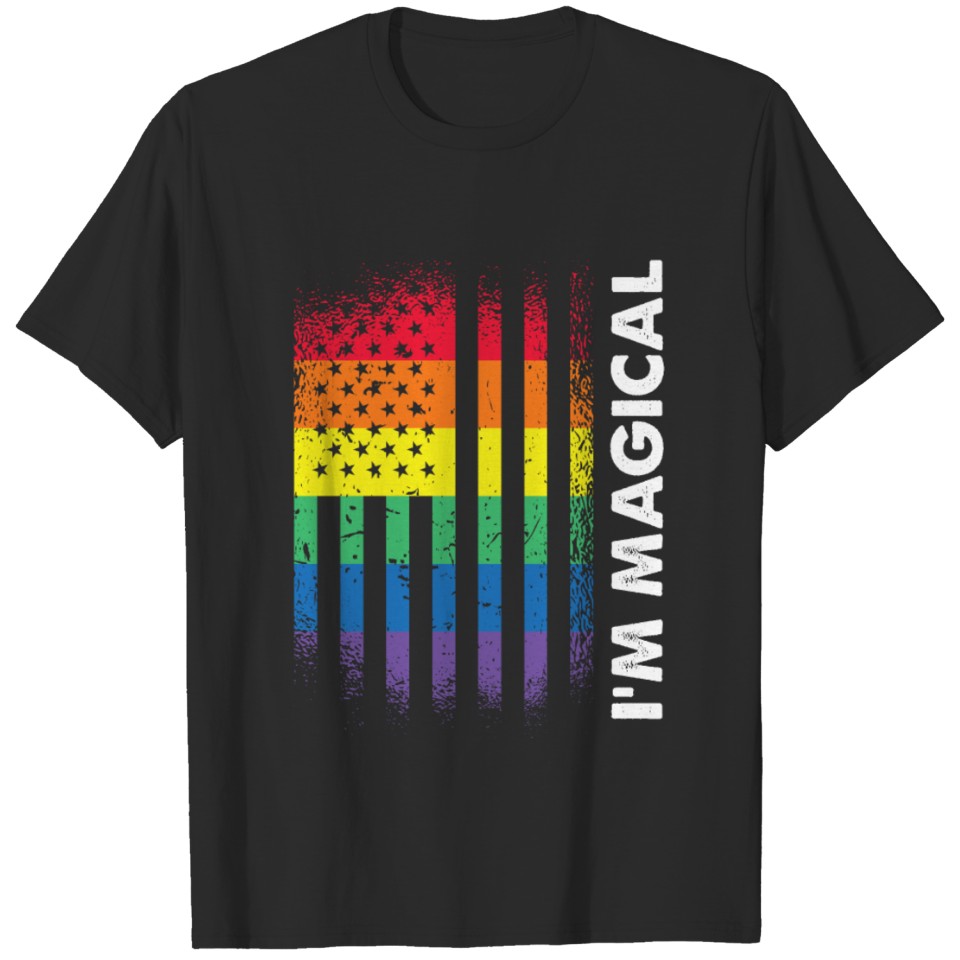 Love America Flag Magical Gay Pride Lgbt Pride T-Shirt