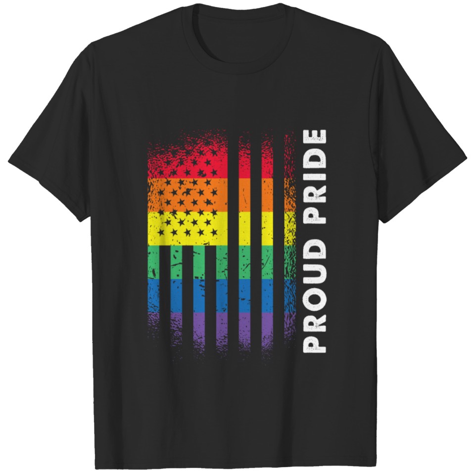 Love American Flag Proud Gay Pride Lgbt Pride T-Shirt