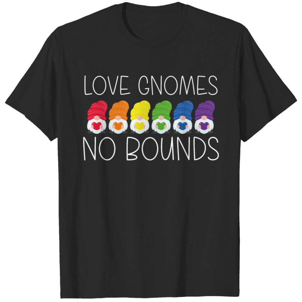 Love Gnomes No Bounds Rainbow Nordic Gnomes Lgbt T-Shirt