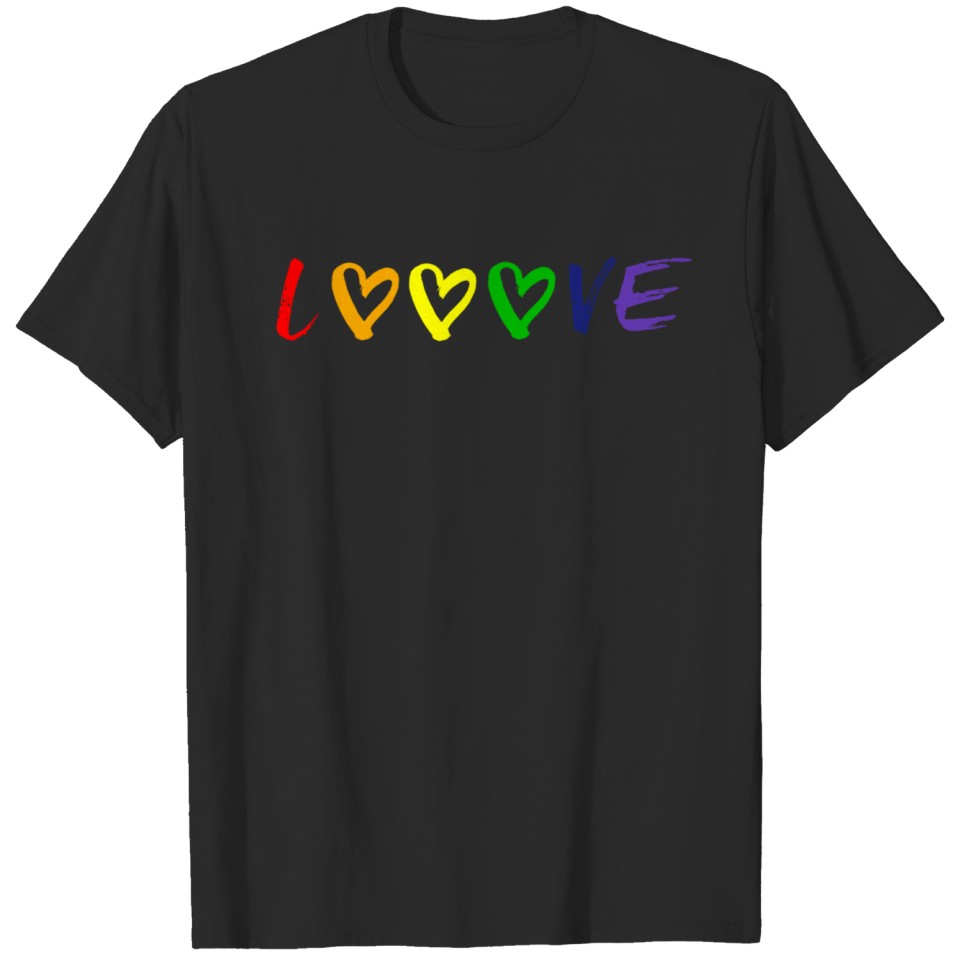 Love Hearts Lgbt Gay Pride T-Shirt