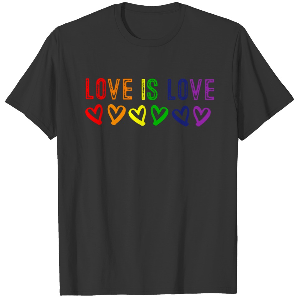 Love Is Love Hearts Lgbt Gay Pride T Shirts