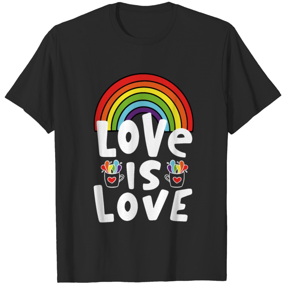 Love Is Love Rainbow Pride Flag Lgbt Csd Lgbtq T-Shirt