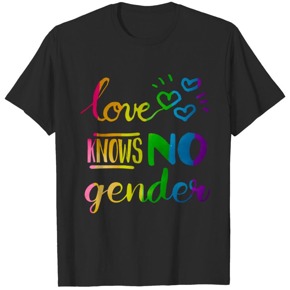 Love Knows No Gender Lgbt Pride Rainbow T-Shirt