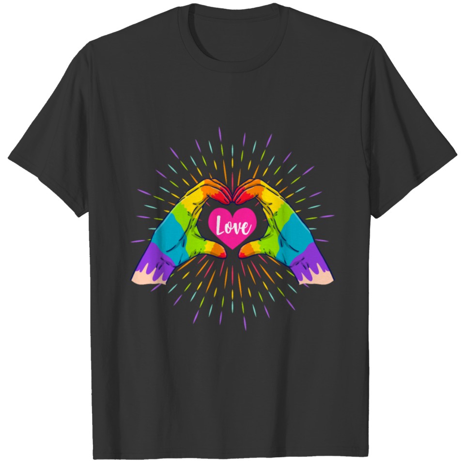 Love Lgbt Heart Hand Gesture Lgbt Pride Month T Shirts