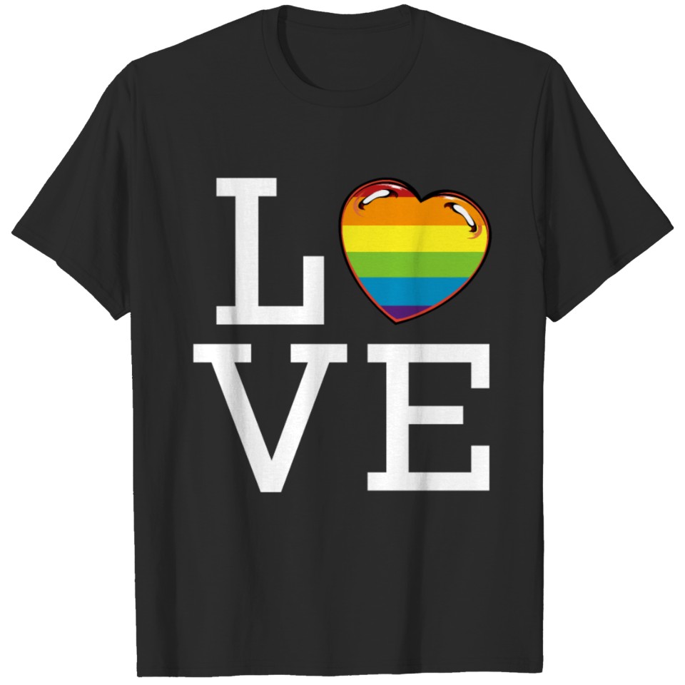 Love Lgbt Heart Rainbow Statement Gift T-Shirt