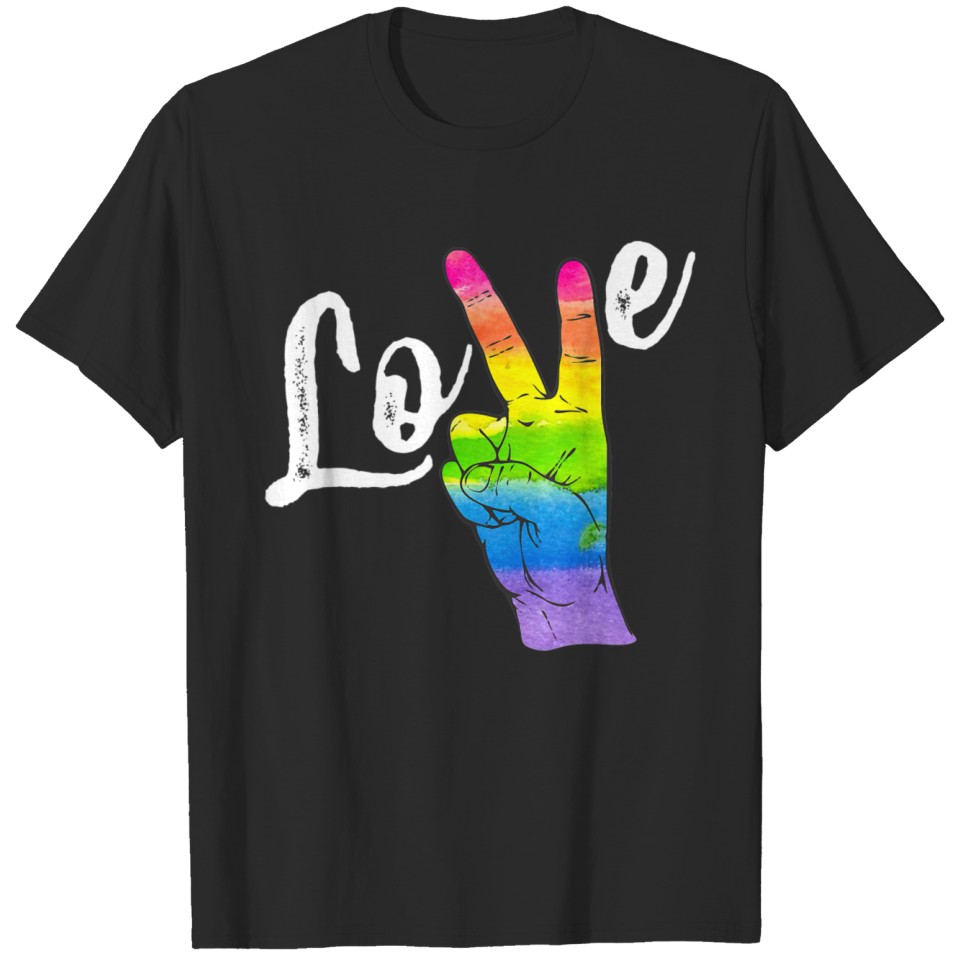 Love Peace Rainbow Gay Pride Lgbt Lesbian Gay T-Shirt