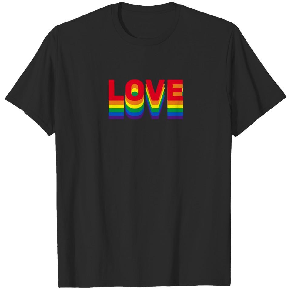 Love Pride Lgbt Lgbtq Queer Gay Rainbow Colors T-Shirt