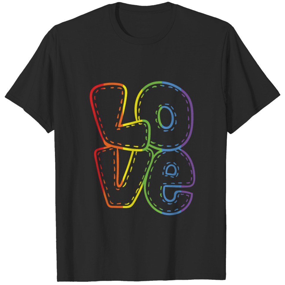 Love Rainbow Heart Gay Lesbian Lgbt Pride Tshirt T-Shirt