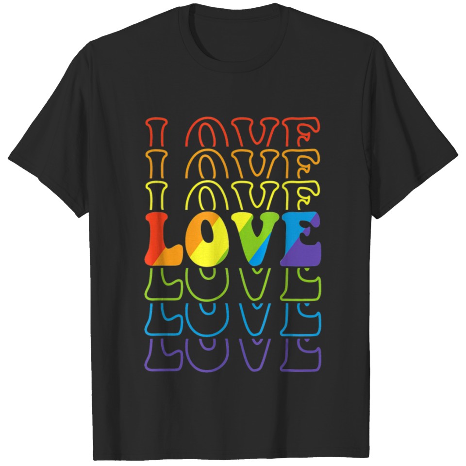 Love Retro Lgbtq 70S Gay Pride Flag Lgbt Gift T T-Shirt