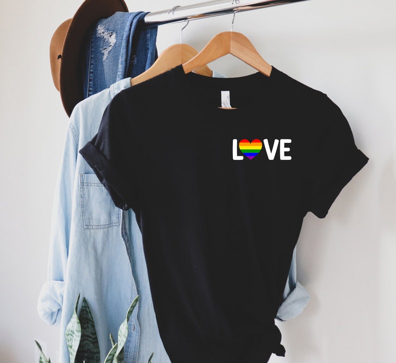 Love Shirt, Rainbow Pride Shirt, Love Pocket Shirt, LGBT Shirt, Pride Pocket Tee, Love is Love Shirt, Love Wins T-Shirt, Equality Shirt