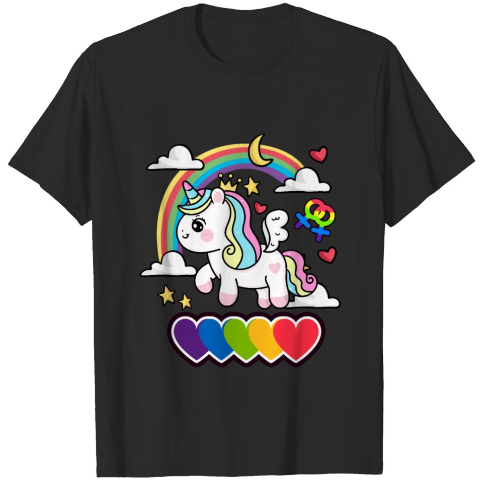 Love Unicorn Rainbow Pride Flag Lgbt Csd Lgbtq T-Shirt