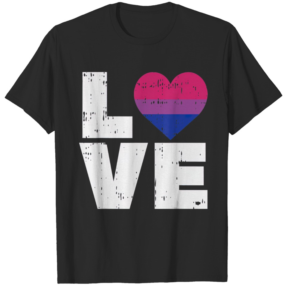 Love Vintage Heart Lgbt Bisexual Colors Gay Flag T-Shirt