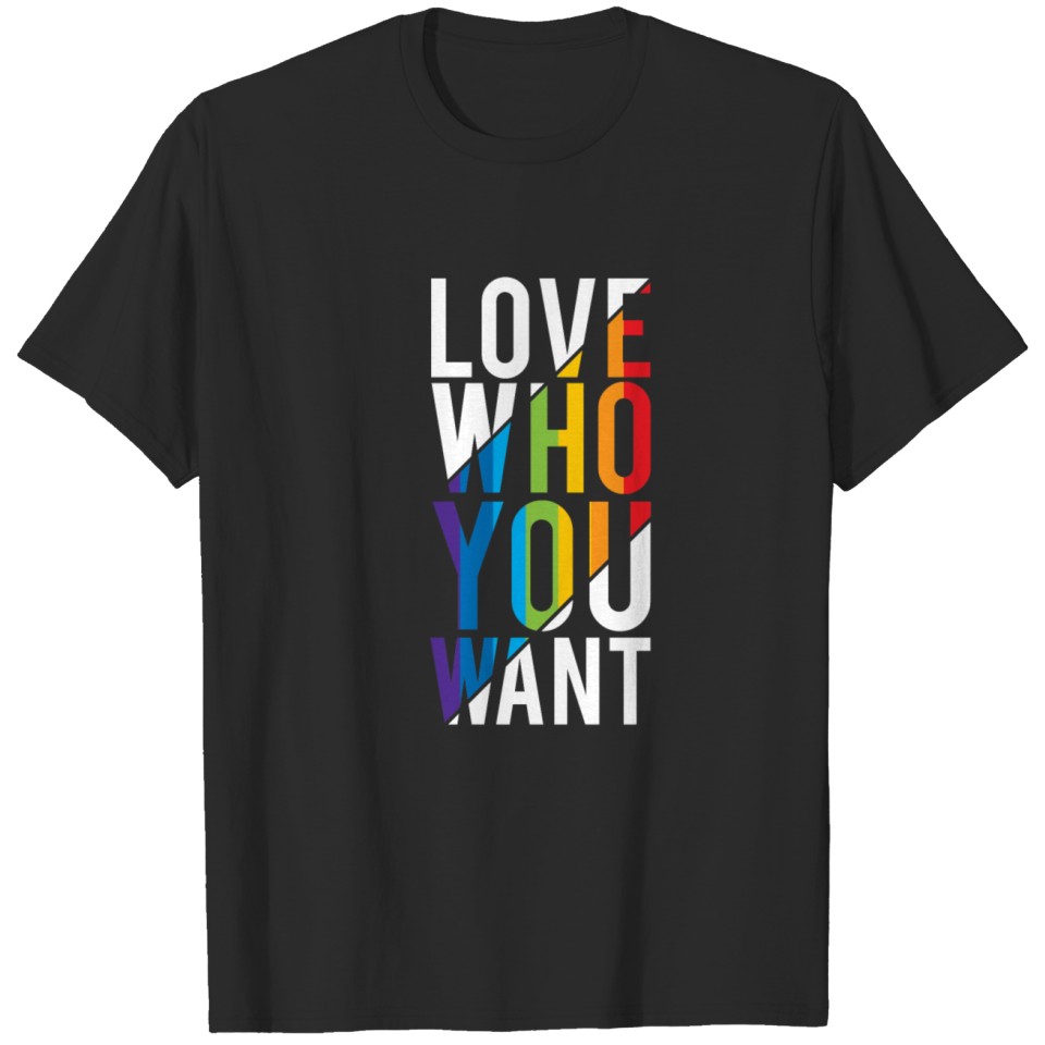 Love Who You Want Lgbt Gay Rainbow Flag T-Shirt