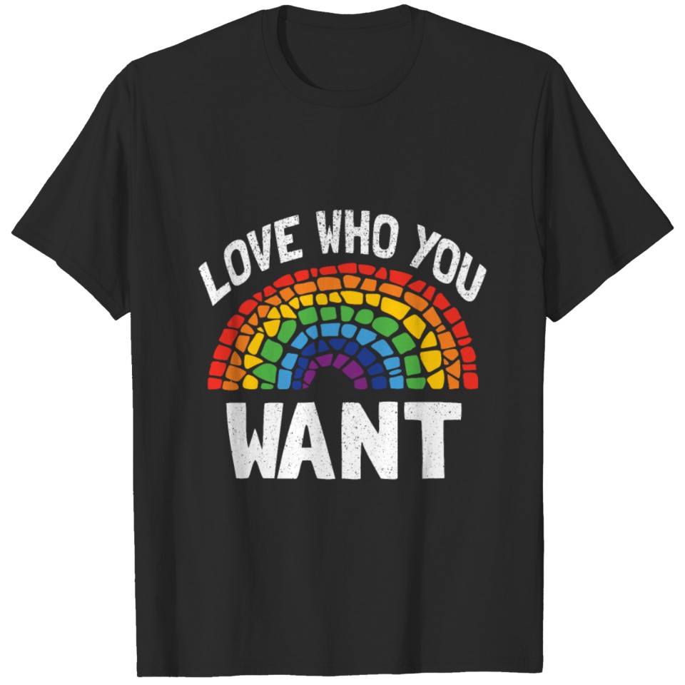 Love Who You Want Rainbow Heart Lgbt Pride Month T-Shirt