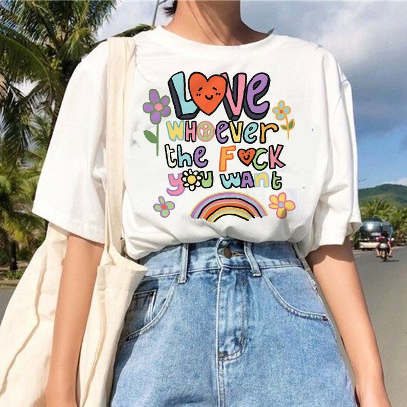 Love Whoever the F you want, LGBQT Shirt, Pride Month Shirt, LGBT Shirt, Rainbow Shirt, Retro Frog Shirt, Gay Pride Trendy Tshirt, UNISEX
