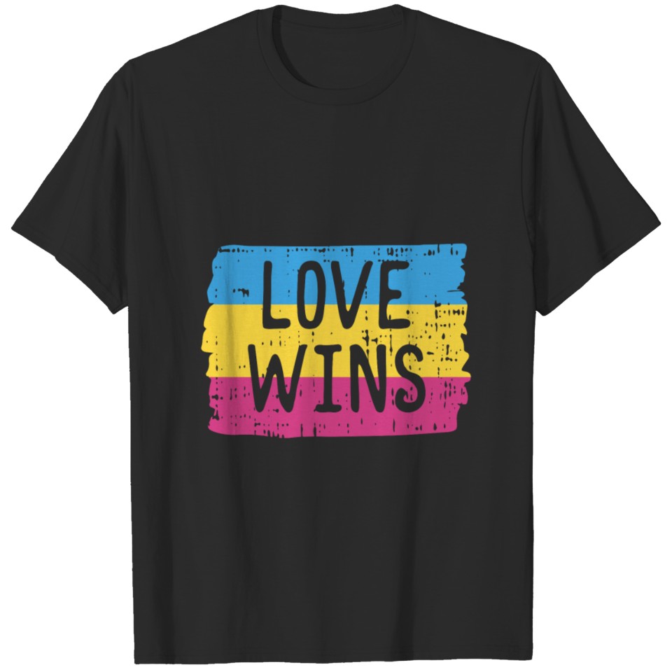 Love Wins Funny Lgbt Pansexual Gay Pride Flag Colo T-Shirt