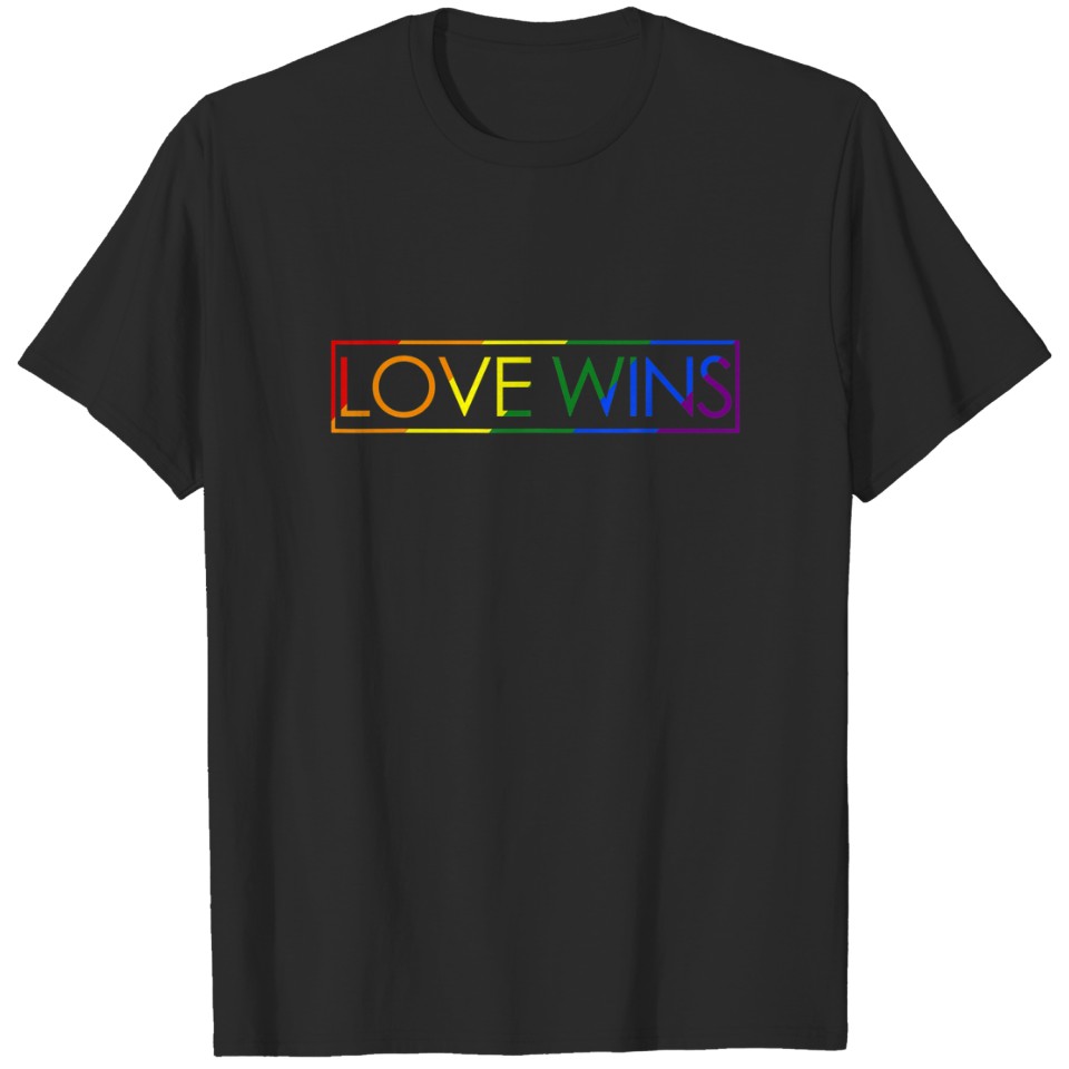 Love Wins Funny Rainbow Flag Gay Lgbt Pride Suppor T-Shirt