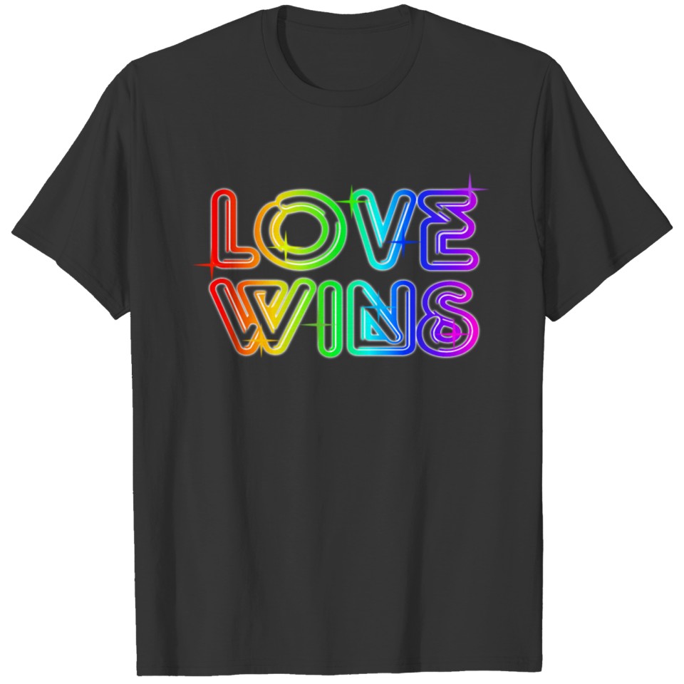 Love Wins Lgbt Gay Pride Csd Rainbow Neon T Shirts