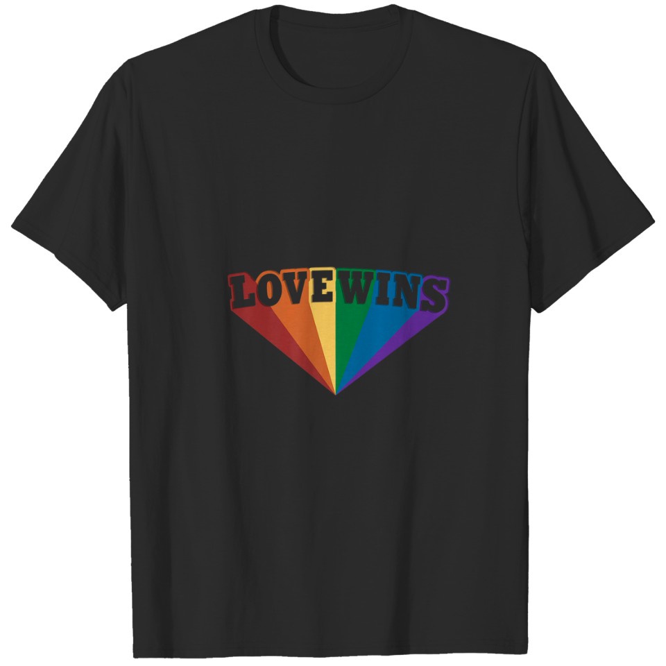 Love Wins - Lgbt Pride Flag - Rainbow Heart - Lesb T-Shirt