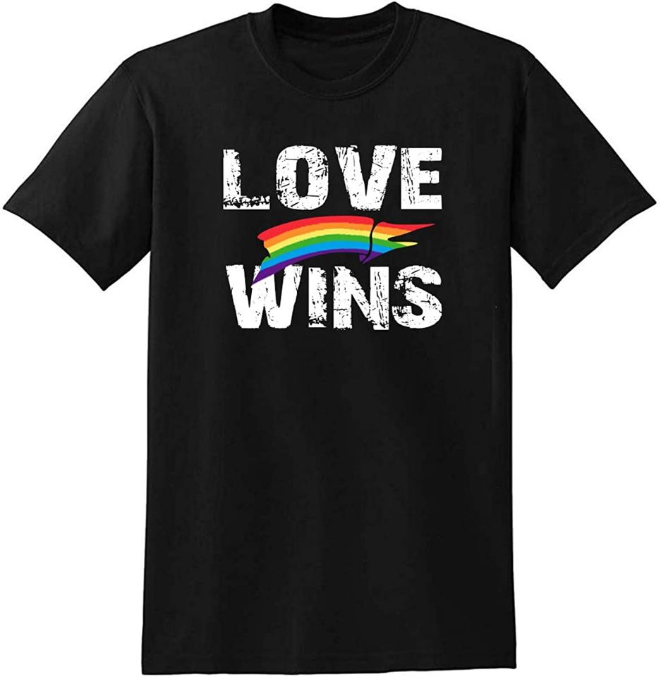 Love Wins - Rainbow Heart - Peace & Love Lgbt Mens T-Shirt
