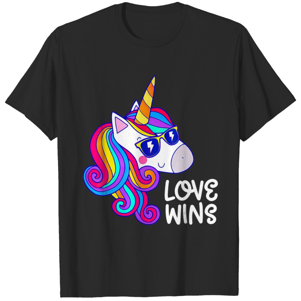 Love Wins Unicorn Lgbt Pride Gay Lesbian T-Shirt