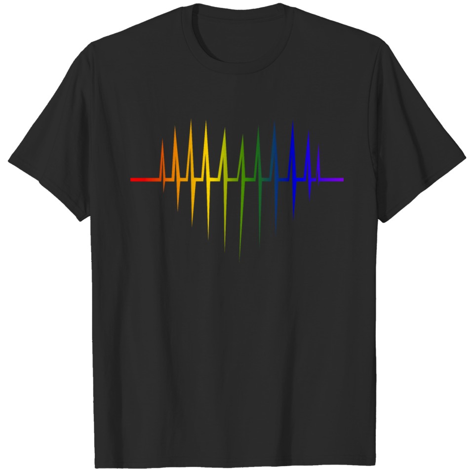 Lovely Lgbt Gay Pride Heartbeat T-Shirt