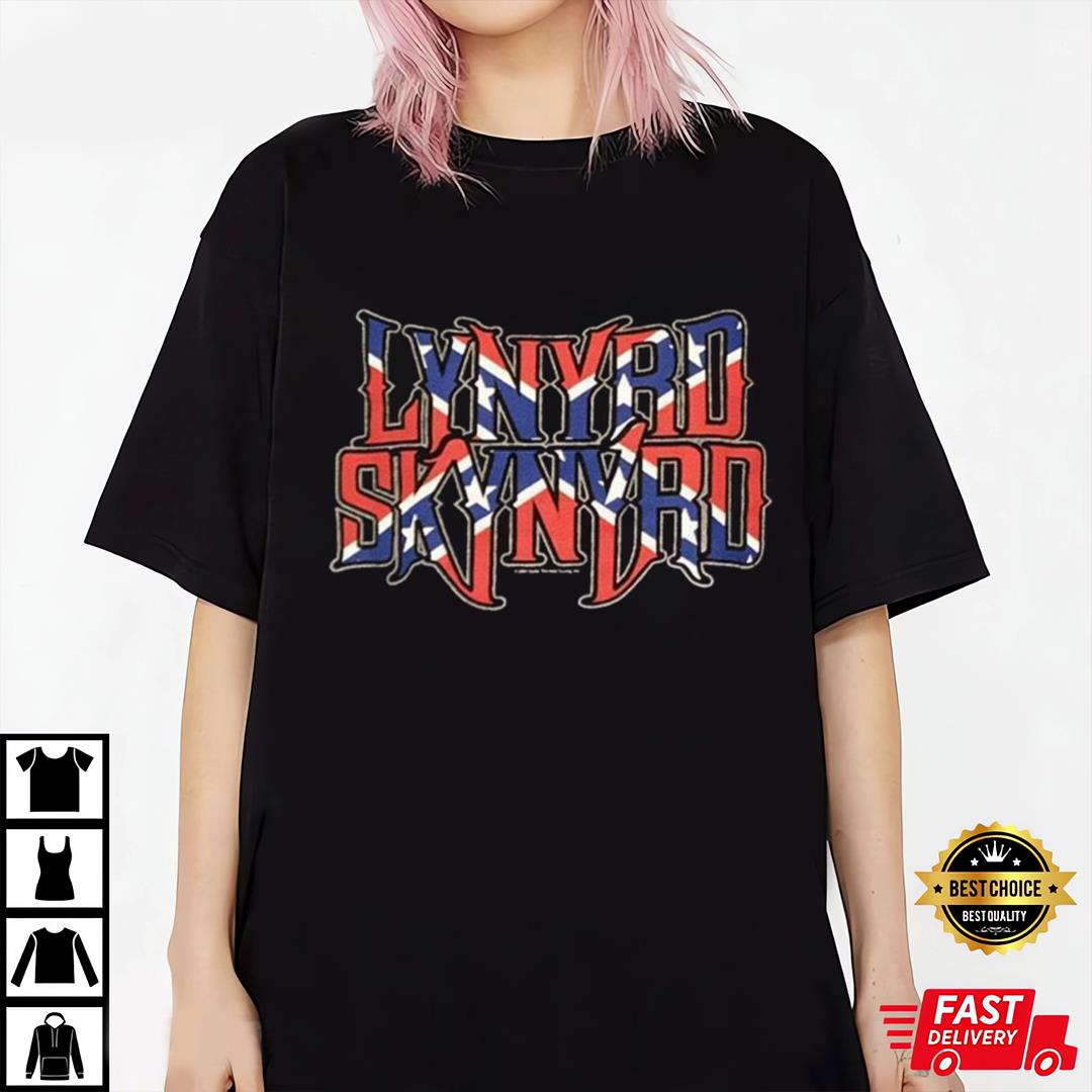 Lynyrd Skynyrd Logo T-Shirt Funny Black Cotton Shirt Vintage Gift Champs, Premium Shirt