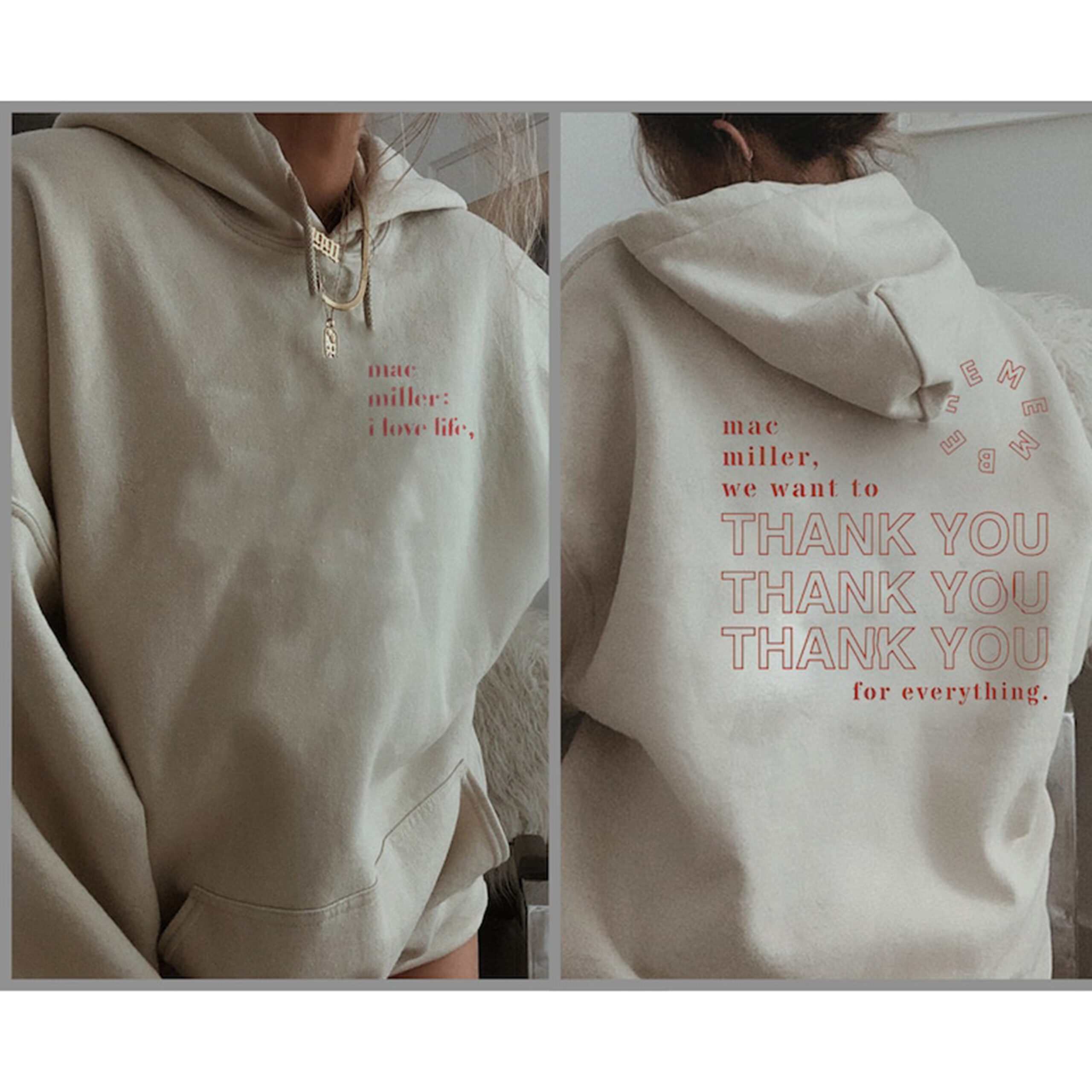 Mac Miller Thank You Life Hoodie, Miss Mac Miller Hoodie