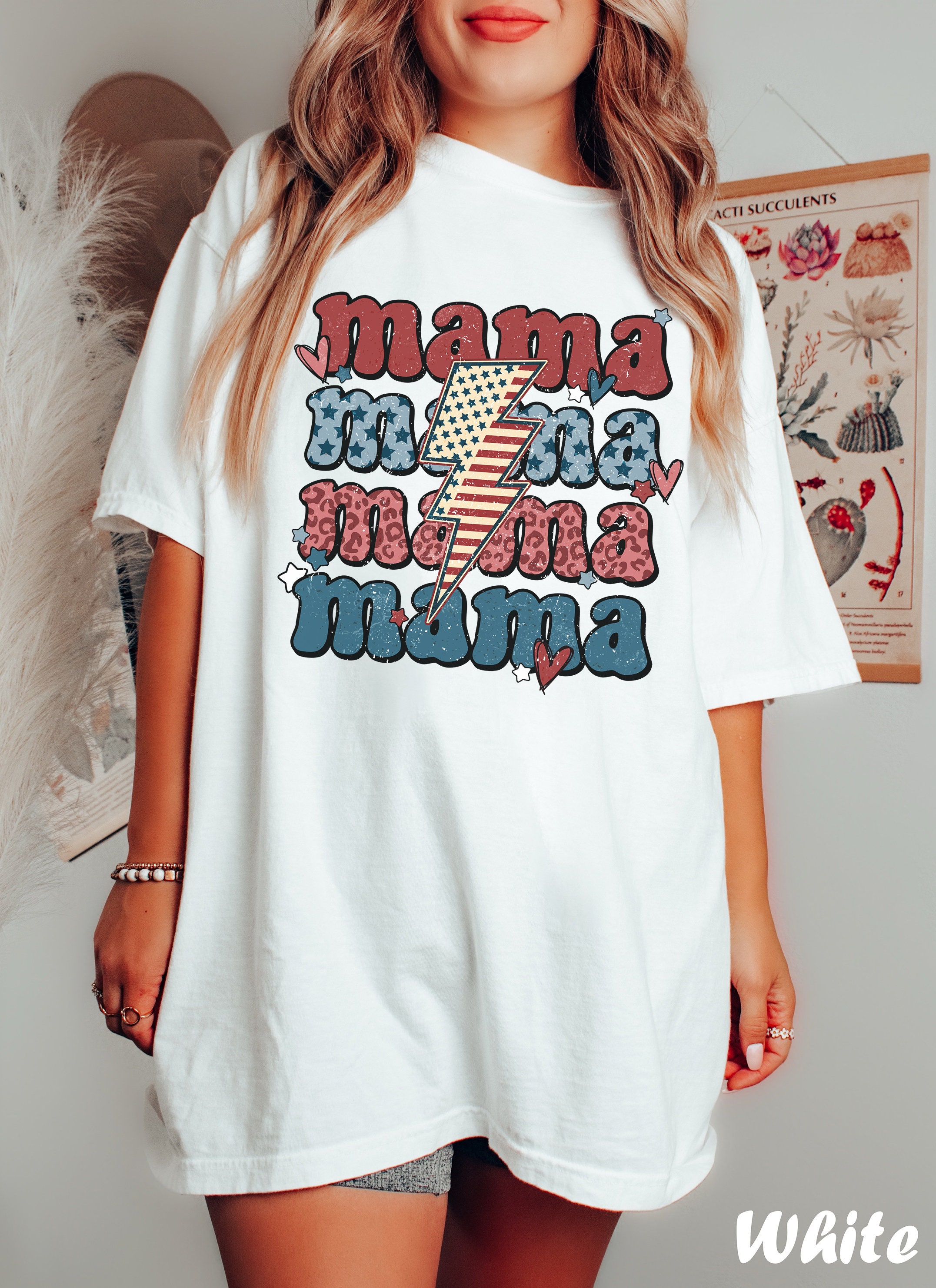 Mama 4Th Of July Shirt, Retro Fourth Of July Mama Shirt, Mom Shirt, Mama Shirt, Mother's Day Shirt, Shirt For Mom