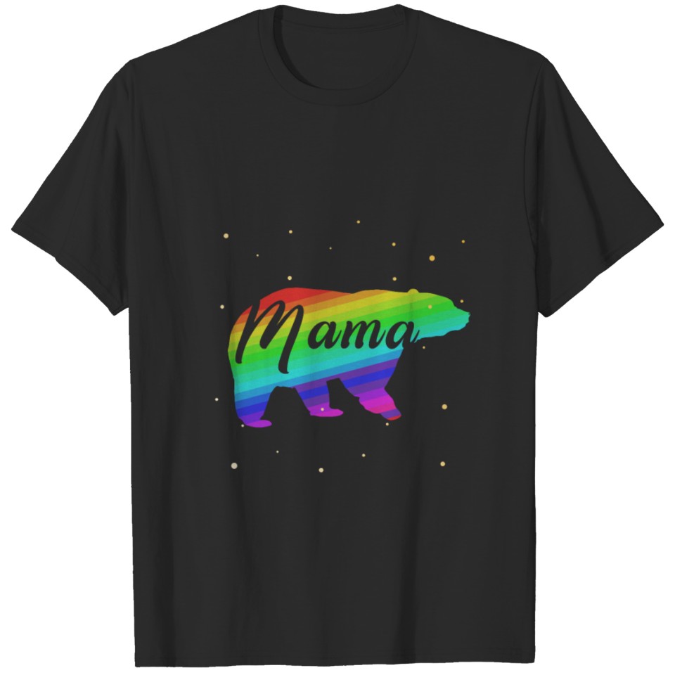 Mama Bear Lesbian Lgbt Colors Gift Idea Shirt T-Shirt