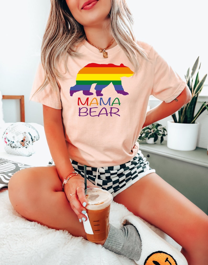 Mama Bear Pride Shirt - LGBT Mama Bear Shirt - Proud Mom Shirt - Pride Rainbow Shirt - LGBT Support T-Shirt - Pride Month Sweatshirt