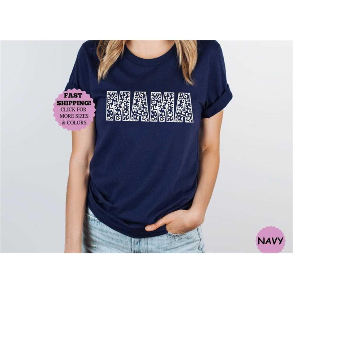 Mama Cow Print T-Shirt, Mom Shirt, Mama T- Shirt, Premium Shirt