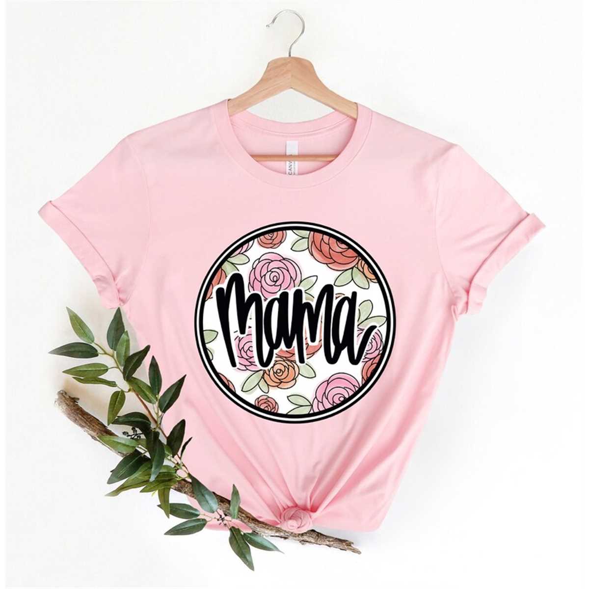Mama Floral Shirt, Mom Shirt, Mama T- Shirt, Premium Shirt