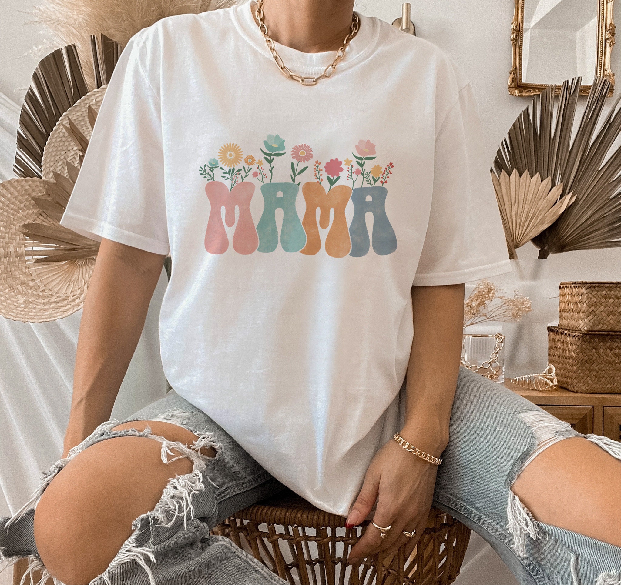 Mama Flower Popular Shirt, Mom Shirt, Mama Shirt, Mother's Day Shirt, Shirt For Mom